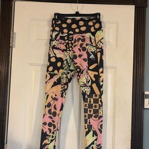 adidas Kids Leggings with Pink and Black Patterns